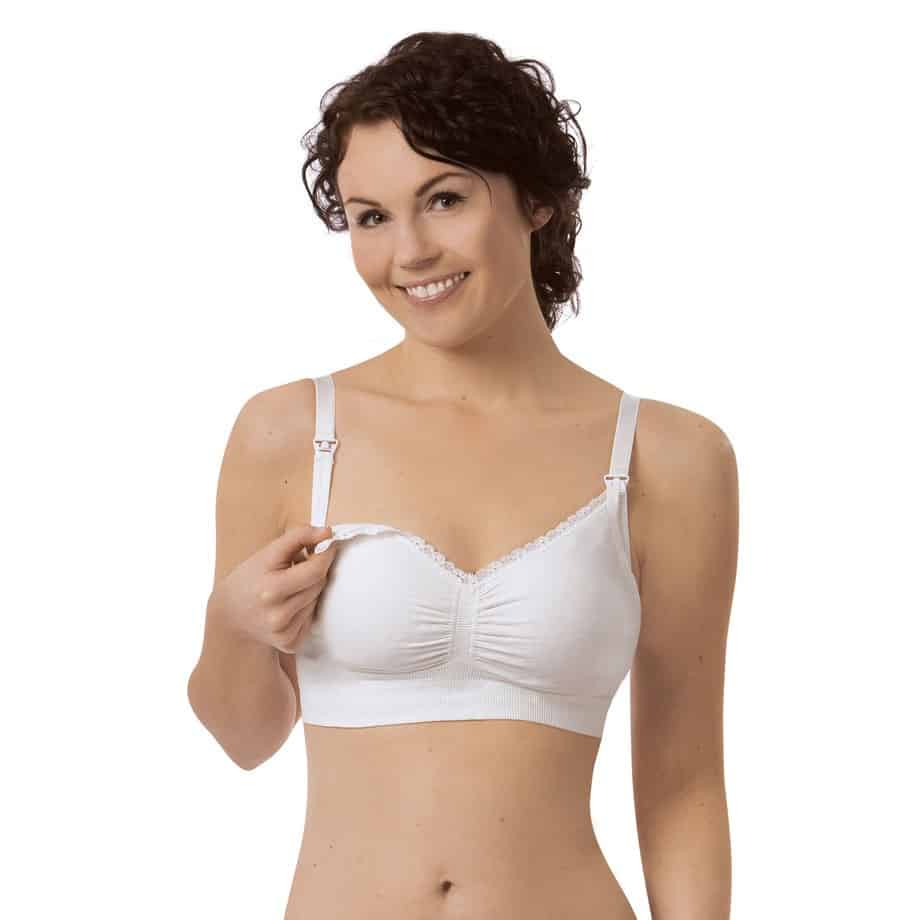 Carriwell Seamless GelWire Nursing Bra - Grey with Dots woman