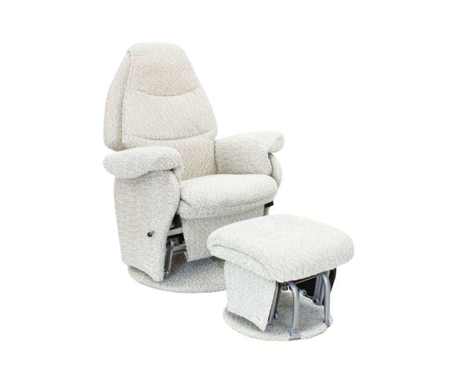 Vogue Feeding Glider Chair & Ottoman Boucle Cream