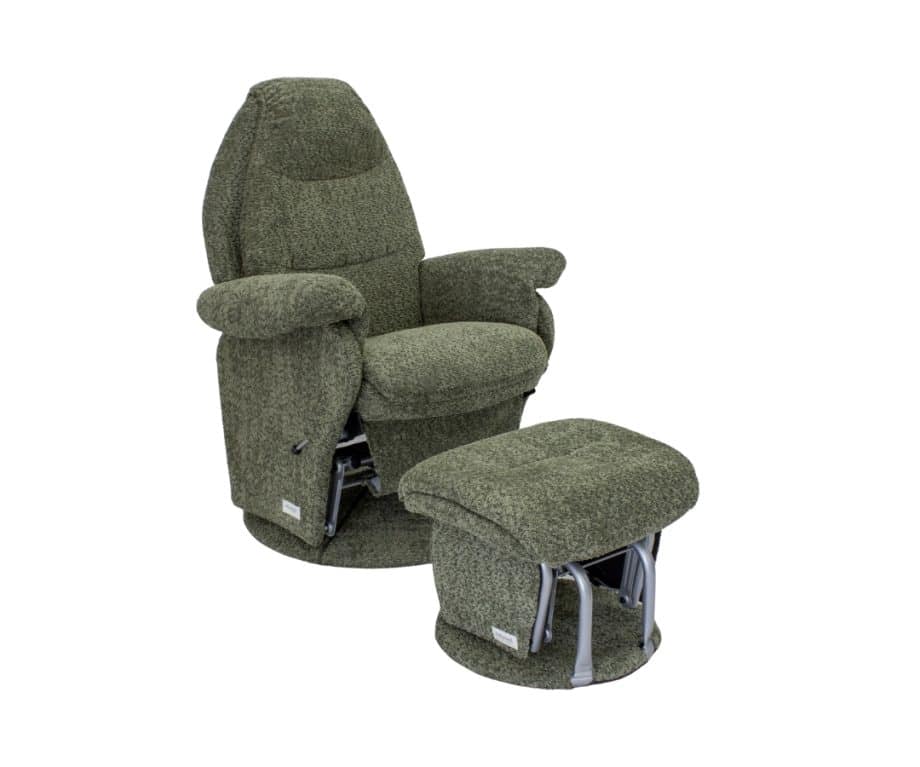 Vogue Feeding Glider Chair & Ottoman Boucle Sage